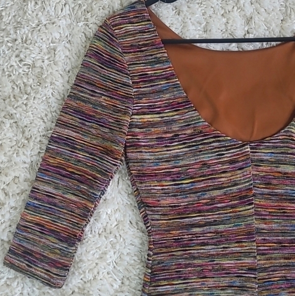 As U Wish Rainbow Space-Dye Scoop Back Bodycon Mini Dress | Women’s Small - Picture 10 of 16